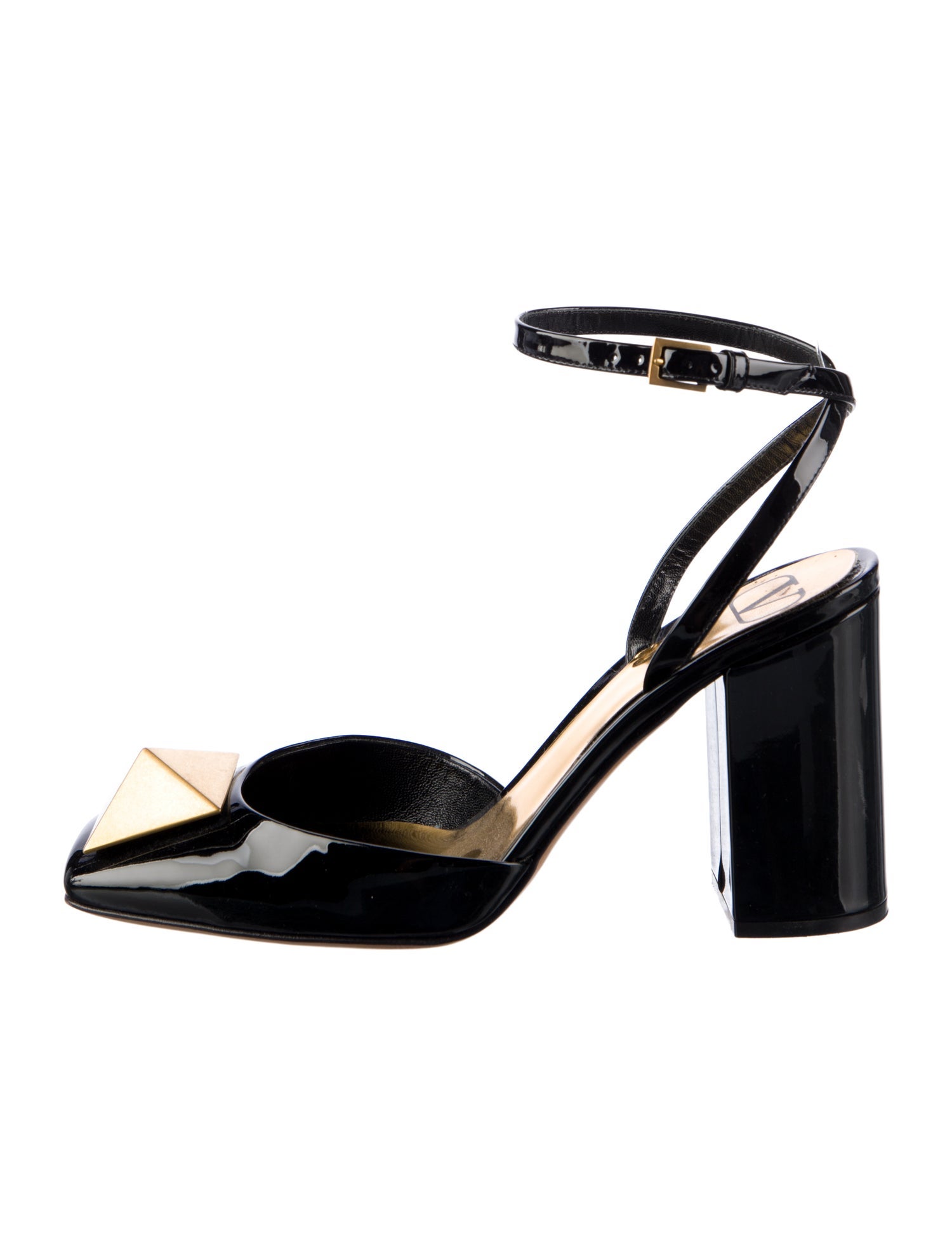 Valentino Rockstud Accents Patent Leather Slingback Pumps